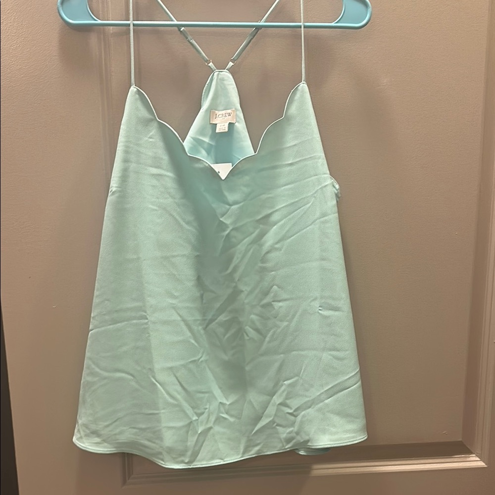 J. Crew Green Sleeveless Backless Camisole